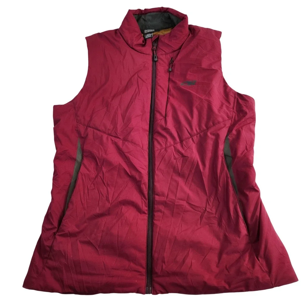 Outdoor Research Womens Refuge Vest Maroon Insulated Full Zip Size M‎ Medium